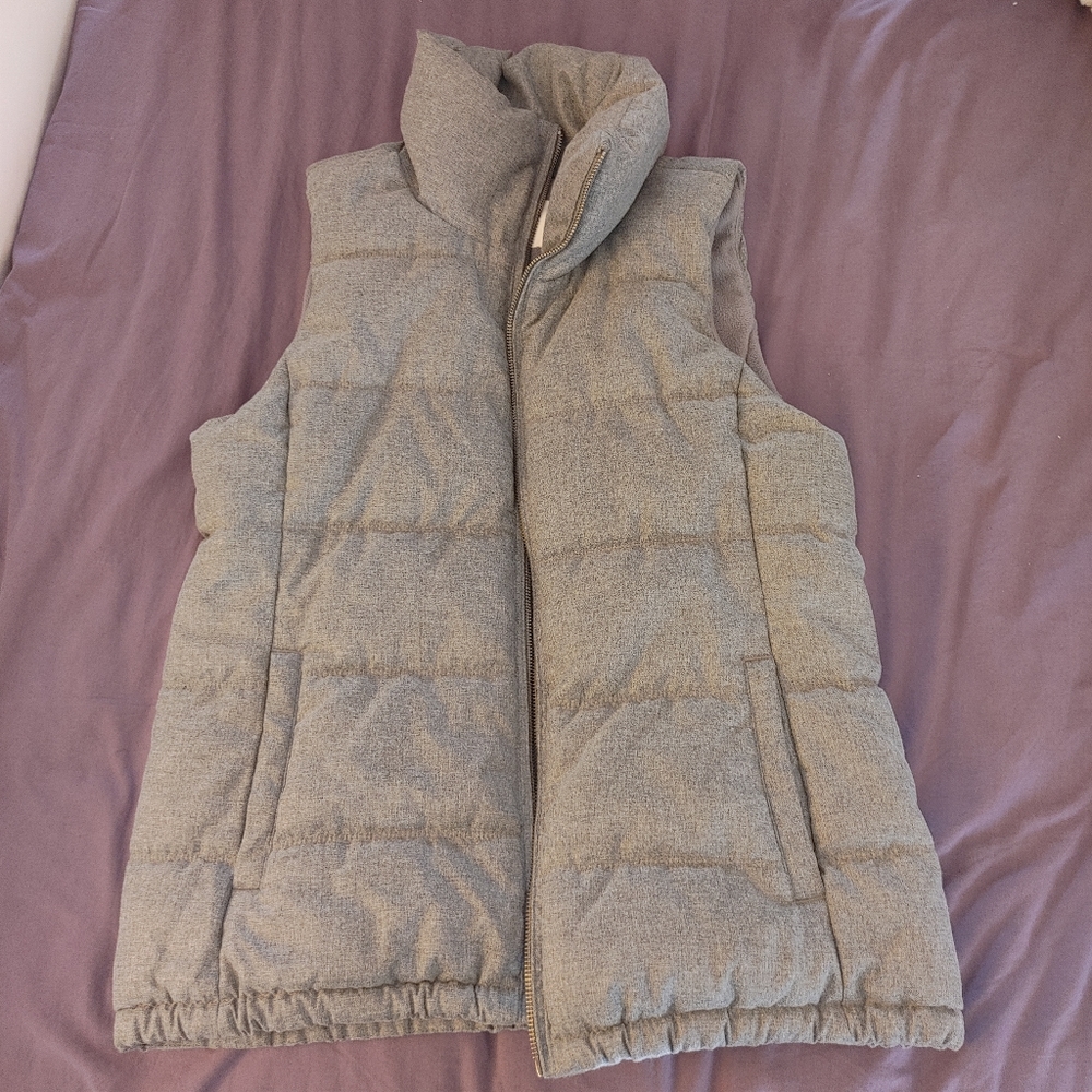 Old Navy Soft Fleece Puffer puffy Vest gray grey size medium m